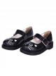 Black 1.2" Heel High Gorgeous Patent Leather Point Toe Ankle Straps Platform Girls Lolita Shoes