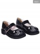 Black 1.2" Heel High Gorgeous Patent Leather Point Toe Ankle Straps Platform Girls Lolita Shoes