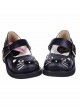 Black 1.2" Heel High Gorgeous Patent Leather Point Toe Ankle Straps Platform Girls Lolita Shoes