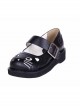 Black 1.2" Heel High Gorgeous Patent Leather Point Toe Ankle Straps Platform Girls Lolita Shoes