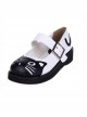 Black 1.2" Heel High Gorgeous Patent Leather Point Toe Ankle Straps Platform Girls Lolita Shoes