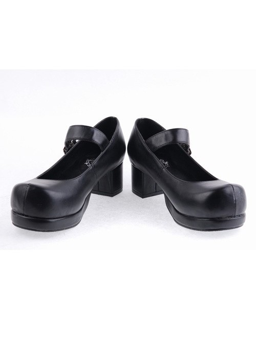 Black Heel High Sexy Polyurethane Point Toe Ankle Straps Platform Girls Lolita Shoes