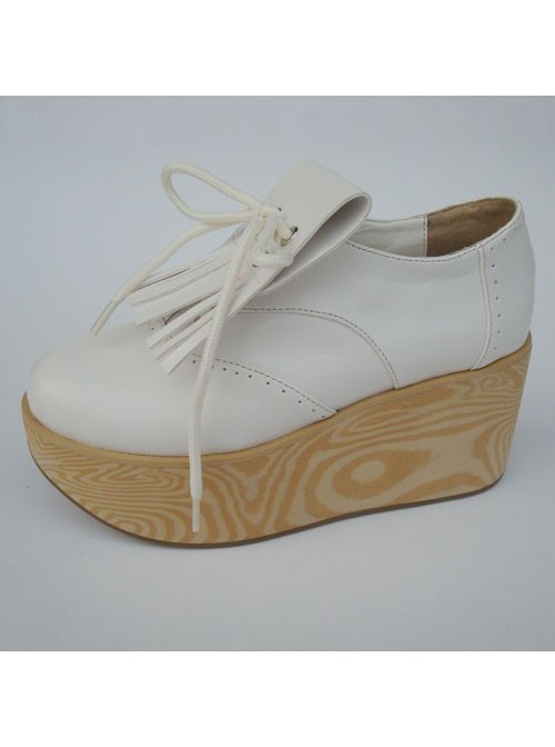 White 3.1" Heel High Classic Patent Leather Point Toe Ankle Straps Platform Girls Lolita Shoes