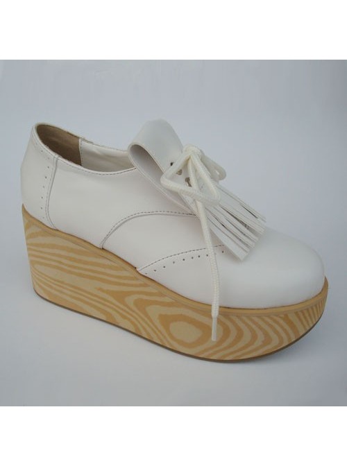 White 3.1" Heel High Classic Patent Leather Point Toe Ankle Straps Platform Girls Lolita Shoes