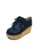 Black 3.1" Heel High Romatic Synthetic Leather Point Toe Ankle Straps Platform Girls Lolita Shoes