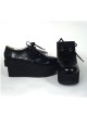 Black 3.1" Heel High Sexy Patent Leather Point Toe Ankle Straps Platform Girls Lolita Shoes