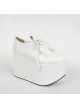 White 3.9" Heel High Cute Suede Point Toe Ankle Straps Platform Girls Lolita Shoes