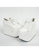 White 3.9" Heel High Cute Suede Point Toe Ankle Straps Platform Girls Lolita Shoes