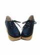 Black 3.1" Heel High Gorgeous Patent Leather Point Toe Ankle Straps Platform Girls Lolita Shoes