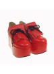 Red 3.9" Heel High Sexy Patent Leather Point Toe Ankle Straps Platform Girls Lolita Shoes