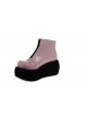 Pink 3.1" Heel High Lovely Polyurethane Round Toe Ankle Straps Platform Lady Lolita Shoes