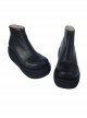 Black 3.1" Heel High Sexy Patent Leather Round Toe Ankle Straps Platform Lady Lolita Shoes