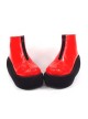 Red 3.1" Heel High Sexy Suede Round Toe Ankle Straps Platform Lady Lolita Shoes