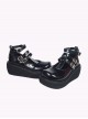 Black 2.5" Heel High Special Synthetic Leather Round Toe Ankle Straps Platform Lady Lolita Shoes