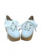 White 3.1" Heel High Lovely Patent Leather Round Toe Ankle Straps Platform Lady Lolita Shoes