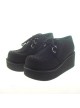 Black 2.5" Heel High Cute Synthetic Leather Round Toe Cross Straps Platform Lady Lolita Shoes