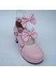 Pink 2.5" Heel High Glamorous Suede Round Toe Bow Platform Lady Lolita Shoes