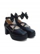 Black 2.5" Heel High Romatic Patent Leather Round Toe Bow Platform Lady Lolita Shoes