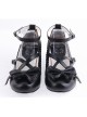 Black 2.5" Heel High Classic Polyurethane Round Toe Bow Platform Lady Lolita Shoes