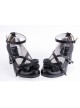 Black 2.5" Heel High Classic Polyurethane Round Toe Bow Platform Lady Lolita Shoes