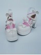 White 3.1" Heel High Adorable Patent Leather Round Toe Bow Platform Lady Lolita Shoes