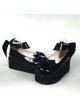 Black 2.5" Heel High Gorgeous Polyurethane Round Toe Cross Straps Platform Women Lolita Shoes