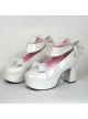 White 3.1" Heel High Adorable Suede Round Toe Cross Straps Platform Women Lolita Shoes