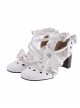 White 2.5" Heel High Elegant Patent Leather Round Toe Cross Straps Platform Women Lolita Shoes