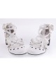 White 2.5" Heel High Elegant Patent Leather Round Toe Cross Straps Platform Women Lolita Shoes