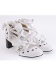 White 2.5" Heel High Elegant Patent Leather Round Toe Cross Straps Platform Women Lolita Shoes