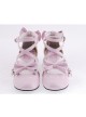 Pink 2.5" Heel High Cute Patent Leather Point Toe Cross Straps Platform Women Lolita Shoes