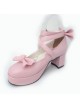 Pink 2.5" Heel High Beautiful Polyurethane Point Toe Cross Straps Platform Women Lolita Shoes
