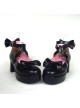 Black 2.5" Heel High Adorable Suede Point Toe Cross Straps Platform Women Lolita Shoes