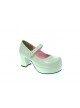 White 2.9" Heel High Cute Synthetic Leather Point Toe Cross Straps Platform Women Lolita Shoes