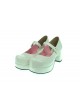 White 2.9" Heel High Cute Synthetic Leather Point Toe Cross Straps Platform Women Lolita Shoes