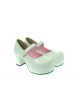 White 2.9" Heel High Cute Synthetic Leather Point Toe Cross Straps Platform Women Lolita Shoes