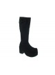 Black 3.9" Heel High Charming Synthetic Leather Round Toe Cross Straps Platform Girls Lolita Boots