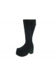 Black 3.9" Heel High Charming Synthetic Leather Round Toe Cross Straps Platform Girls Lolita Boots