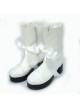 White 3.0" Heel High Cute PU Round Toe Bow Platform Lolita Short Boots
