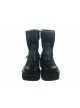 Black 2.8" Heel High Classical PU Point Toe Stud Buckles Platform Women Lolita Boots