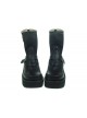 Black 2.8" Heel High Classical PU Point Toe Stud Buckles Platform Women Lolita Boots