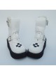 White 2.8" Heel High Cute Suede Point Toe Stud Buckles Platform Girls Lolita Boots