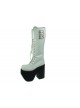 White 6.0" Heel High Charming Synthetic Leather Round Toe Cross Straps Platform Lady Lolita Boots