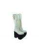 White 6.0" Heel High Charming Synthetic Leather Round Toe Cross Straps Platform Lady Lolita Boots