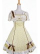 Sweet Yellow Spinning Printing Cotton Womens Lolita Dress