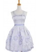 Gray Sleeveless Knee-length Sun Flower Floral Cotton Sweet Lolita Dress