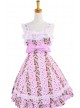 Pink Lace Trim Ruffles Sleeveless Terylene Lolita Dress