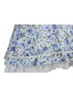 Sweet Blue Floral Short Sleeves Lace Trim Cotton Lolita Dress