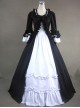 Black And White Short Sleeves Cotton Lolita Prom Dress