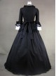 Black And White Short Sleeves Cotton Lolita Prom Dress